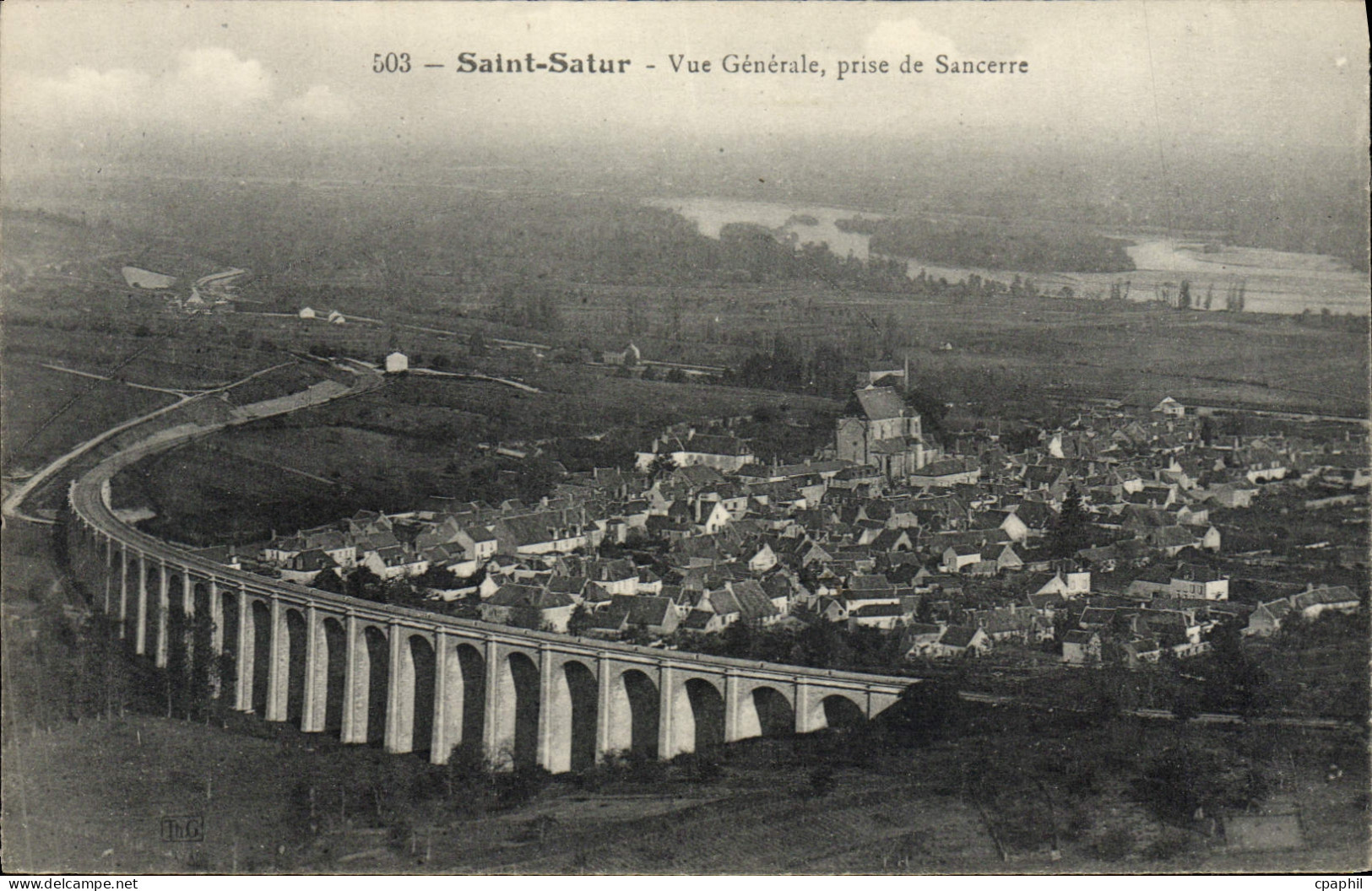 CPA Saint Satur Vue Generale Prise de Sancerre