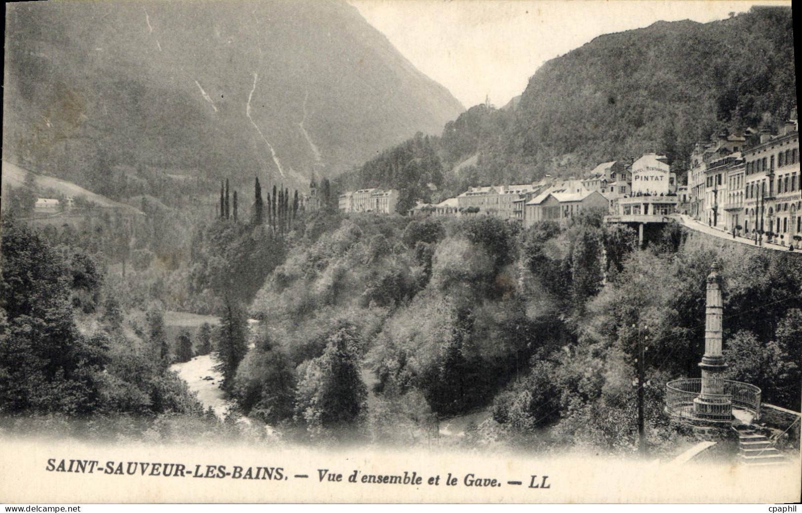 CPA Saint Sauveur Les Bains Vue d'Ensemble etla Gave
