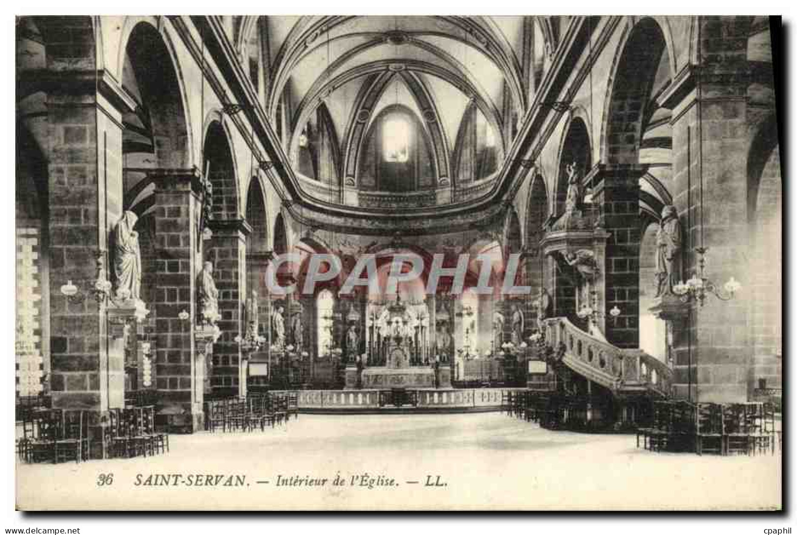 CPA Saint Servan Interieur de l Eglise