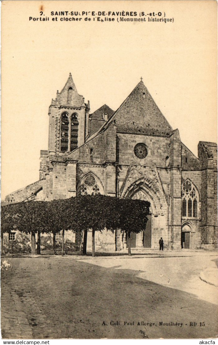 CPA SAINT-SULPICE-de-FAVIERES Portail et Clocher de l'Eglise (1354643)