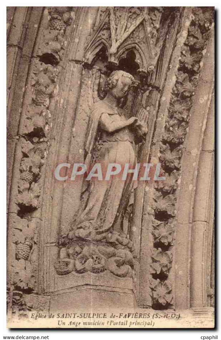 CPA Saint Sulpice De Favieres (S et O) Un Ange musicien (Portail principal)
