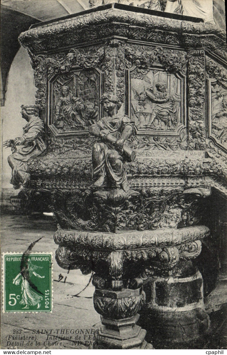 CPA Saint Thegonnec Interieur De l'Eglise Detail De La chaire