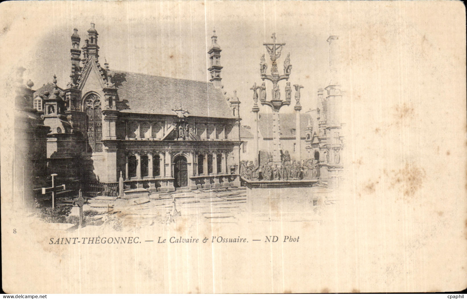 CPA Saint Thegonnec Le Calvaire I Ossuaire