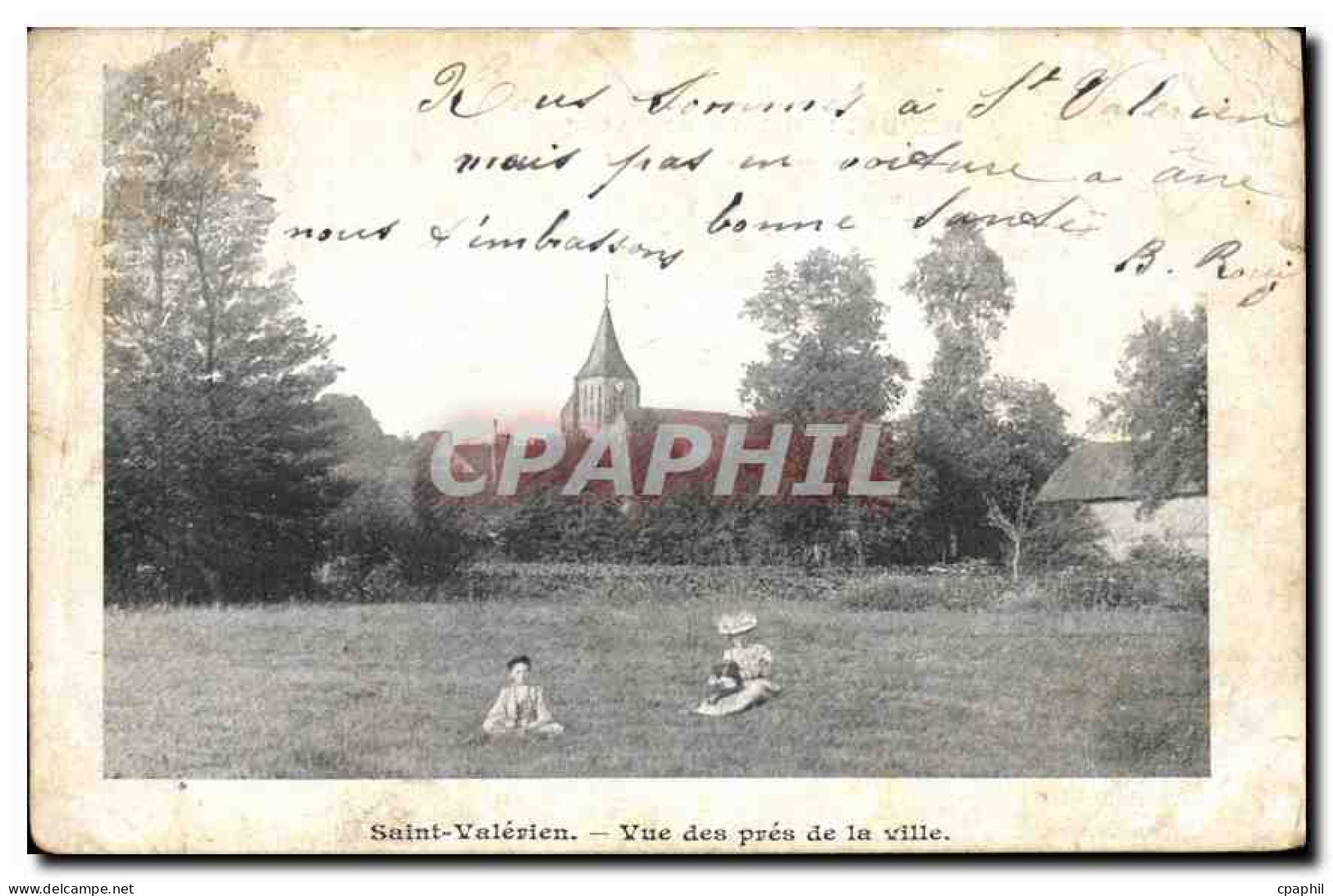 CPA Saint Valerien Vue des pres de la Ville