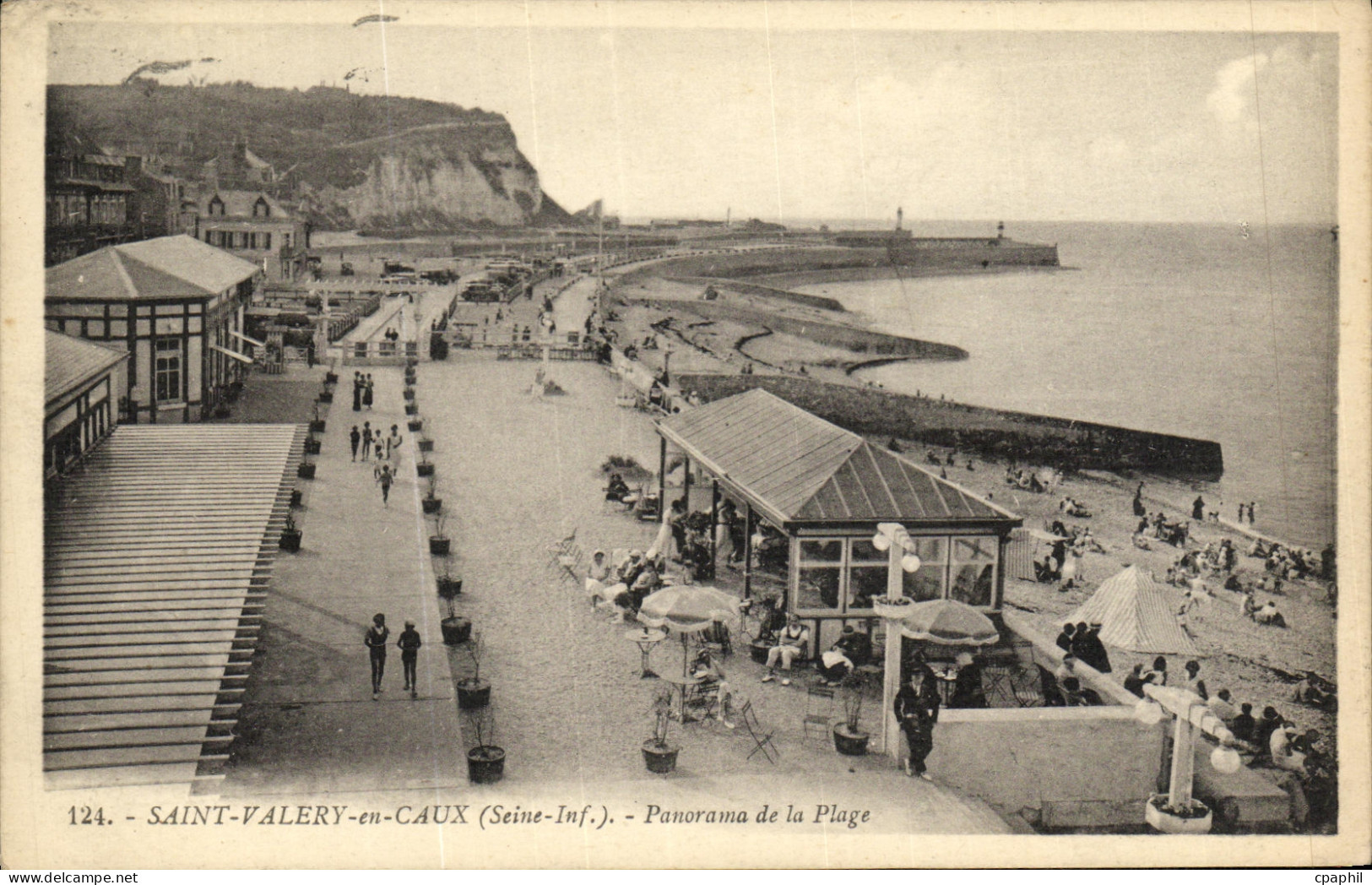 CPA Saint Valery en Caux Panorama de la Plage