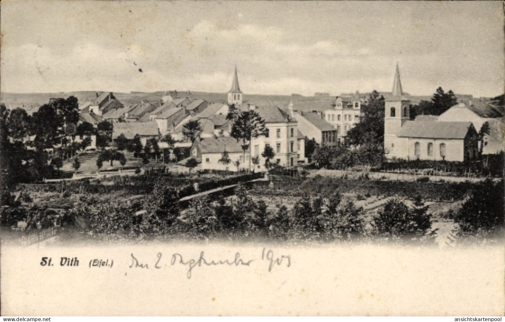 CPA Saint Vith Sankt Vith Wallonien Lüttich, Gesamtansicht