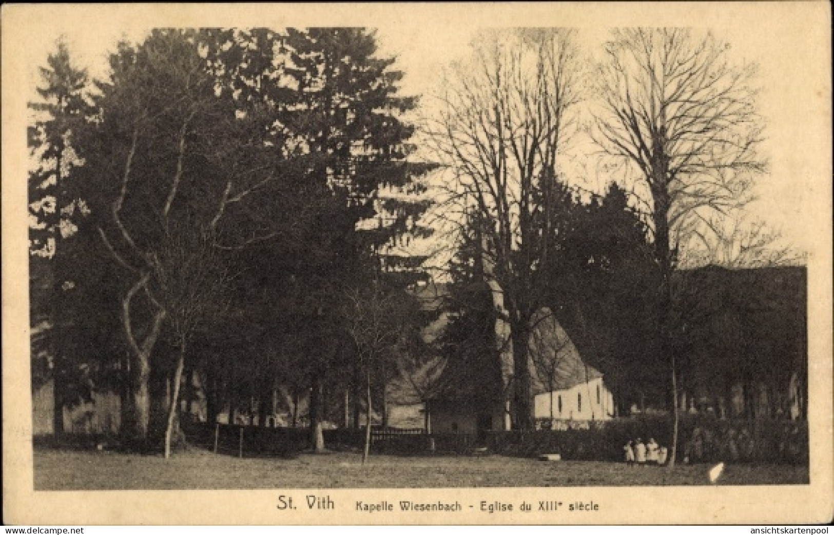 CPA Saint Vith Sankt Vith Wallonien Lüttich, Kapelle Wiesenbach, Kirche
