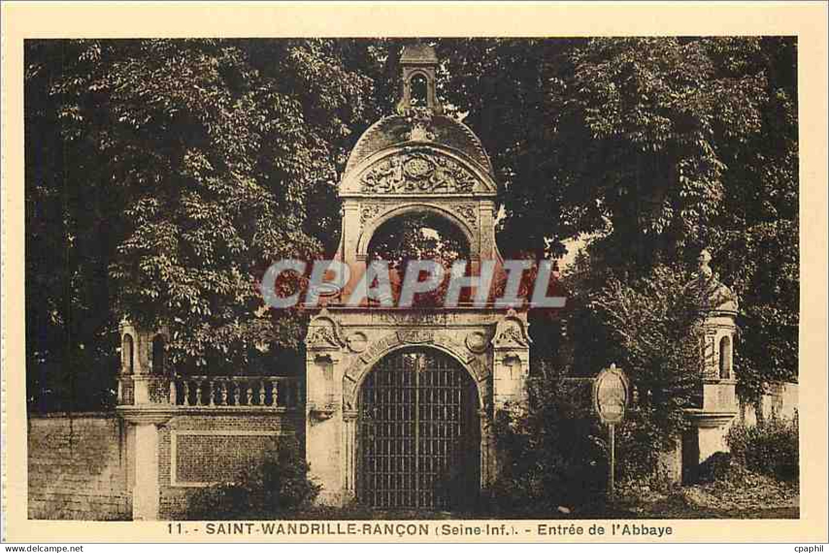 CPA Saint Wandrille Rancon Entree de l'Abbaye