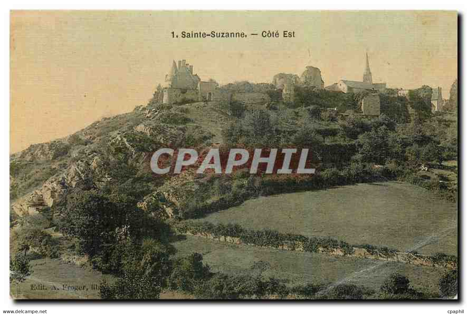 CPA Sainte Suzanne Cote Est (carte toilee)