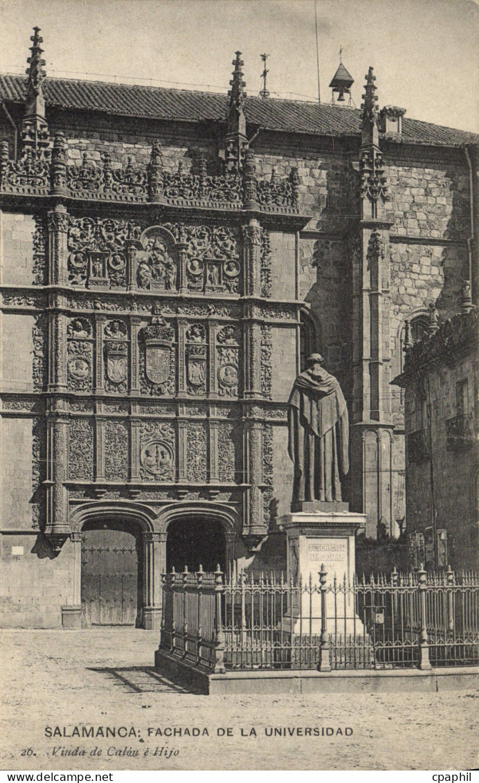 CPA Salamanca Fachada De La Universidad Vinda de Calau e Hijo