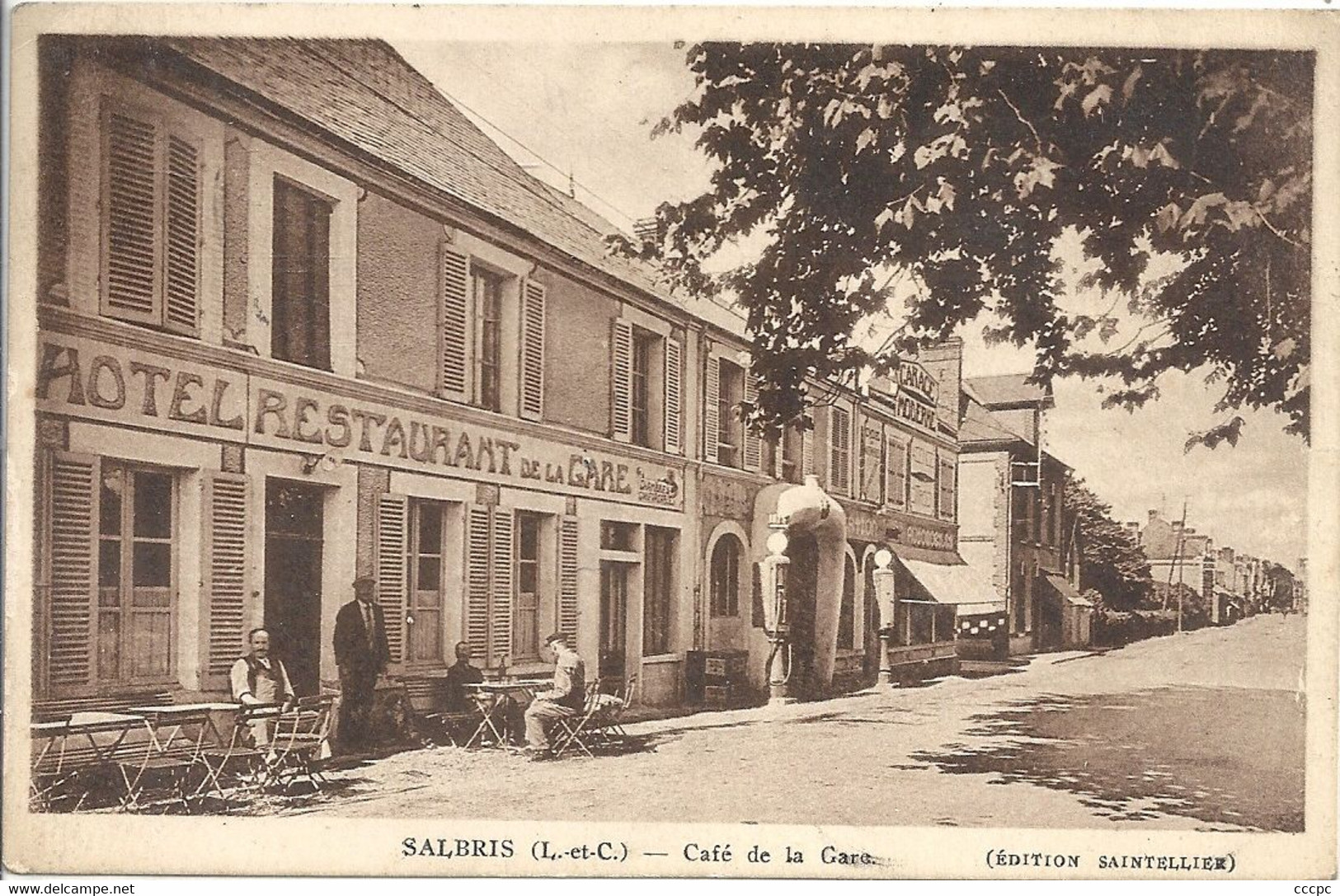 CPA Salbris Café de la Gare