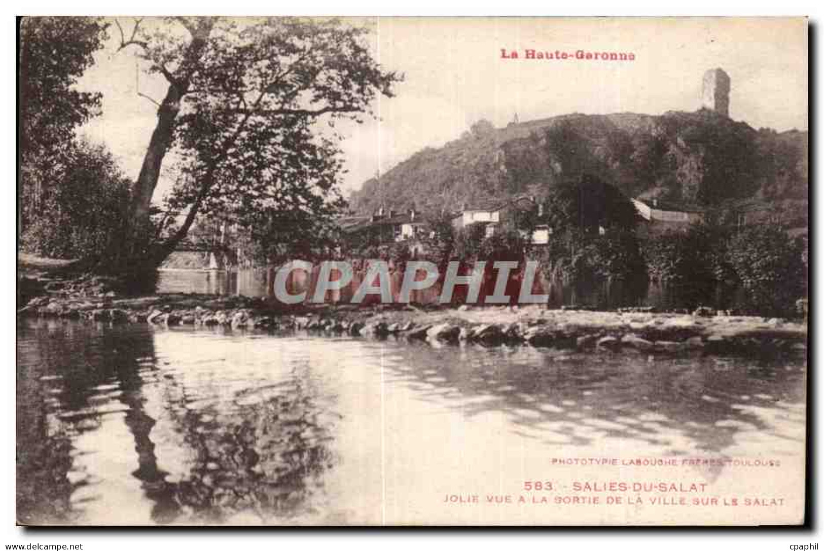 CPA Salies du Salat Jolie vue a la sortie de la ville sur le Salat