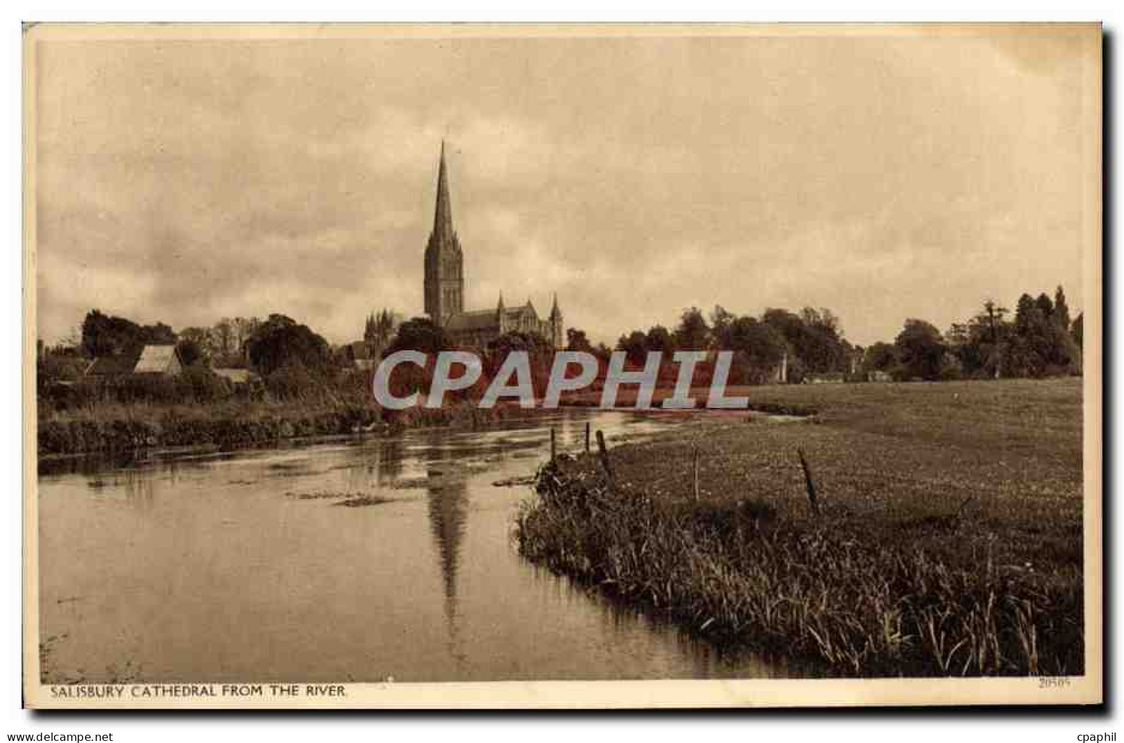 CPA Salisbury Cathedral from the river