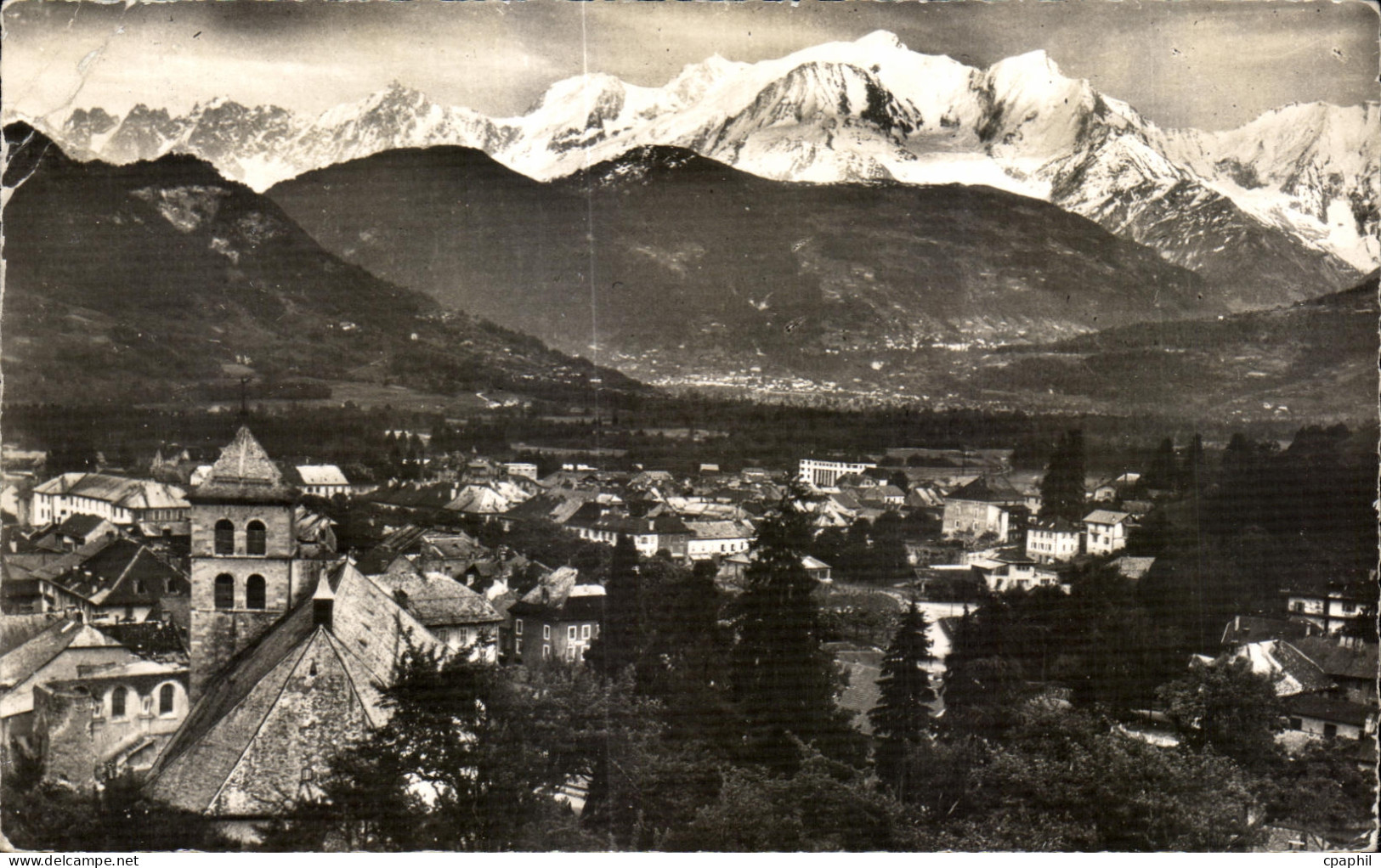 CPA Sallanches Vue Generale Et Massif du Mont Blanc
