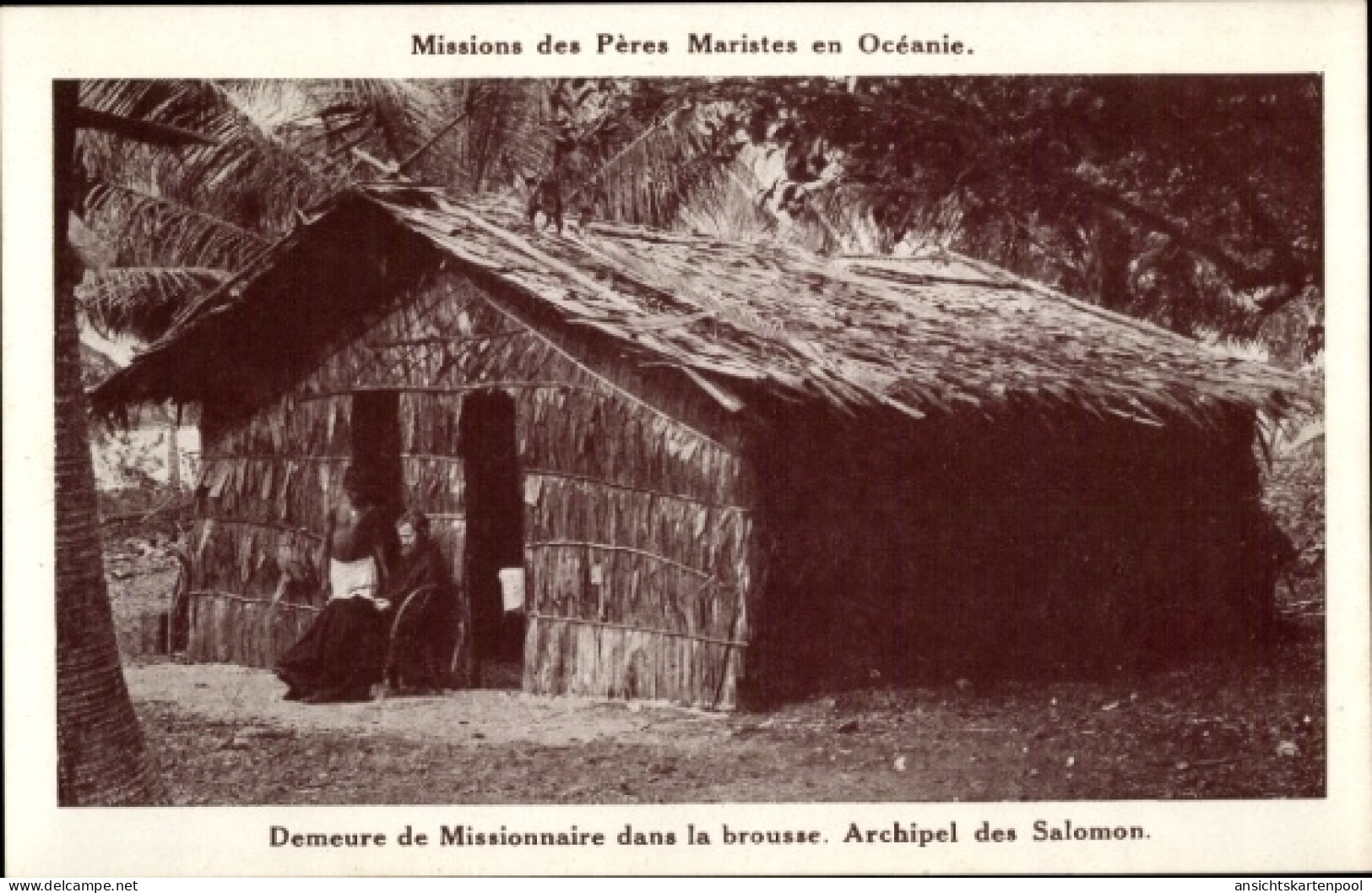 CPA Salomoninseln Ozeanien, Demeure de Missionaire dans la brousse