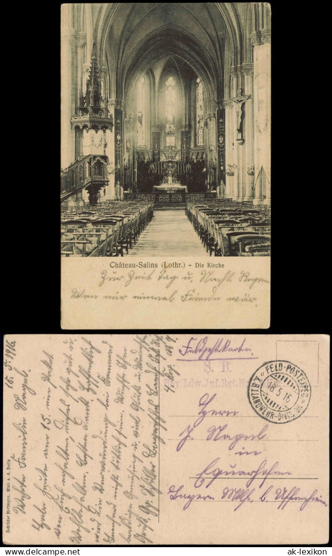 CPA Salzburg (Lothringen) Château-Salins Kirche Altar 1916 Lothringen Lorraine