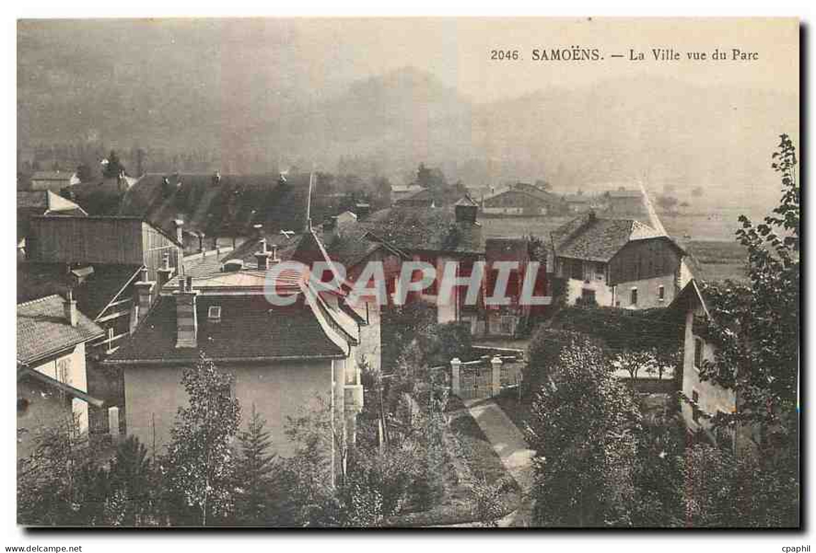 CPA Samoens La Ville vue du Parc