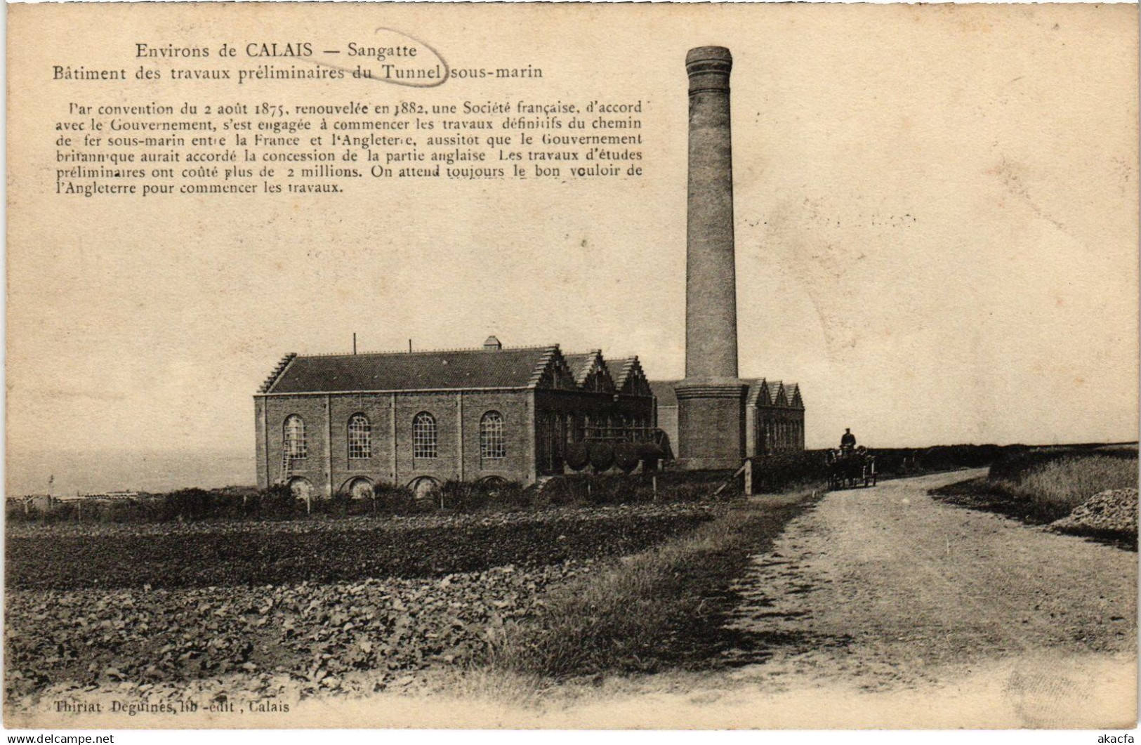 CPA Sangatte Batiment de travaux preliminaires Tunnel sous-marin (1275683)