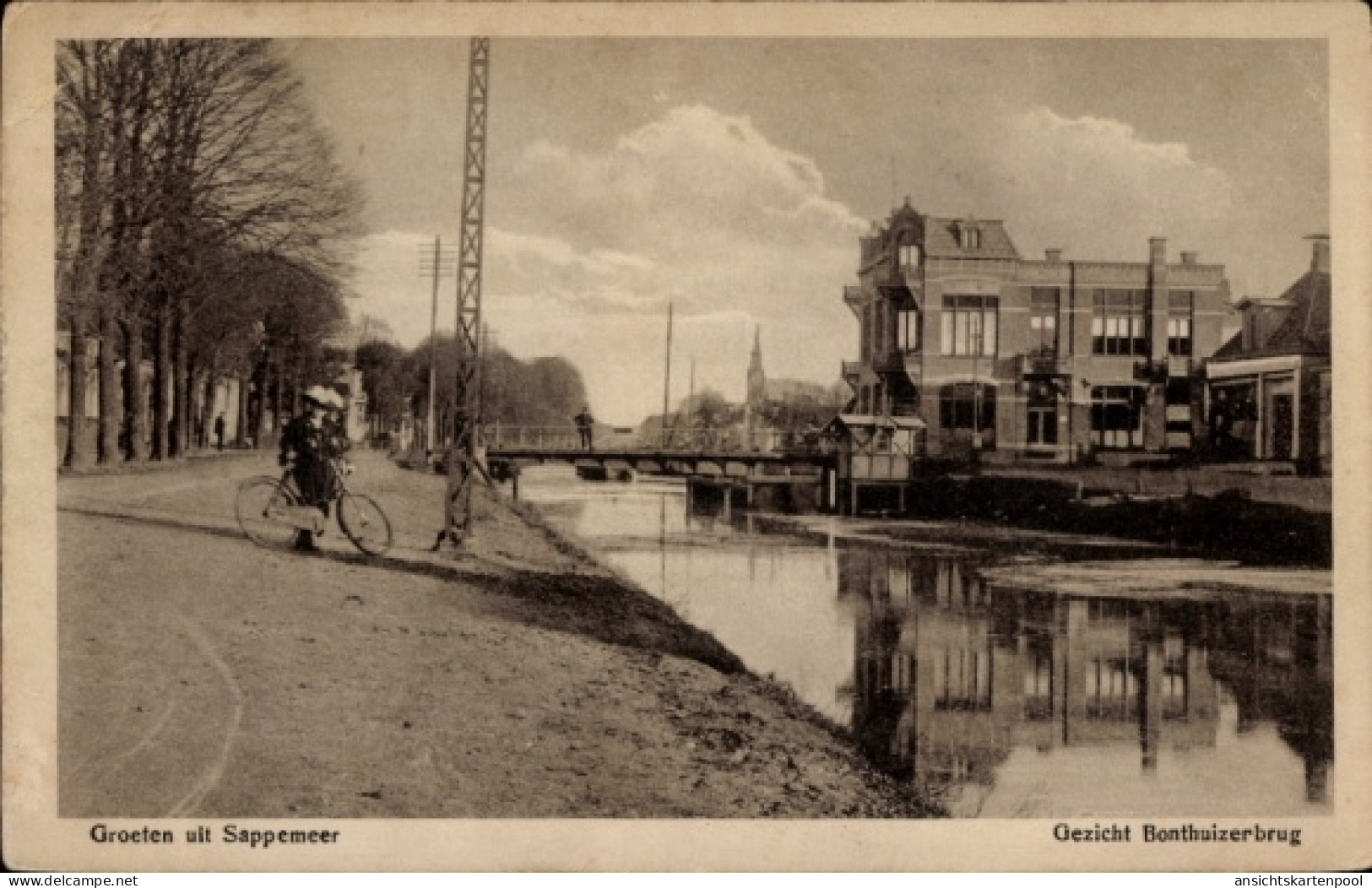 CPA Sappemeer Groningen Niederlande, Gezicht Bonthuizerbrug