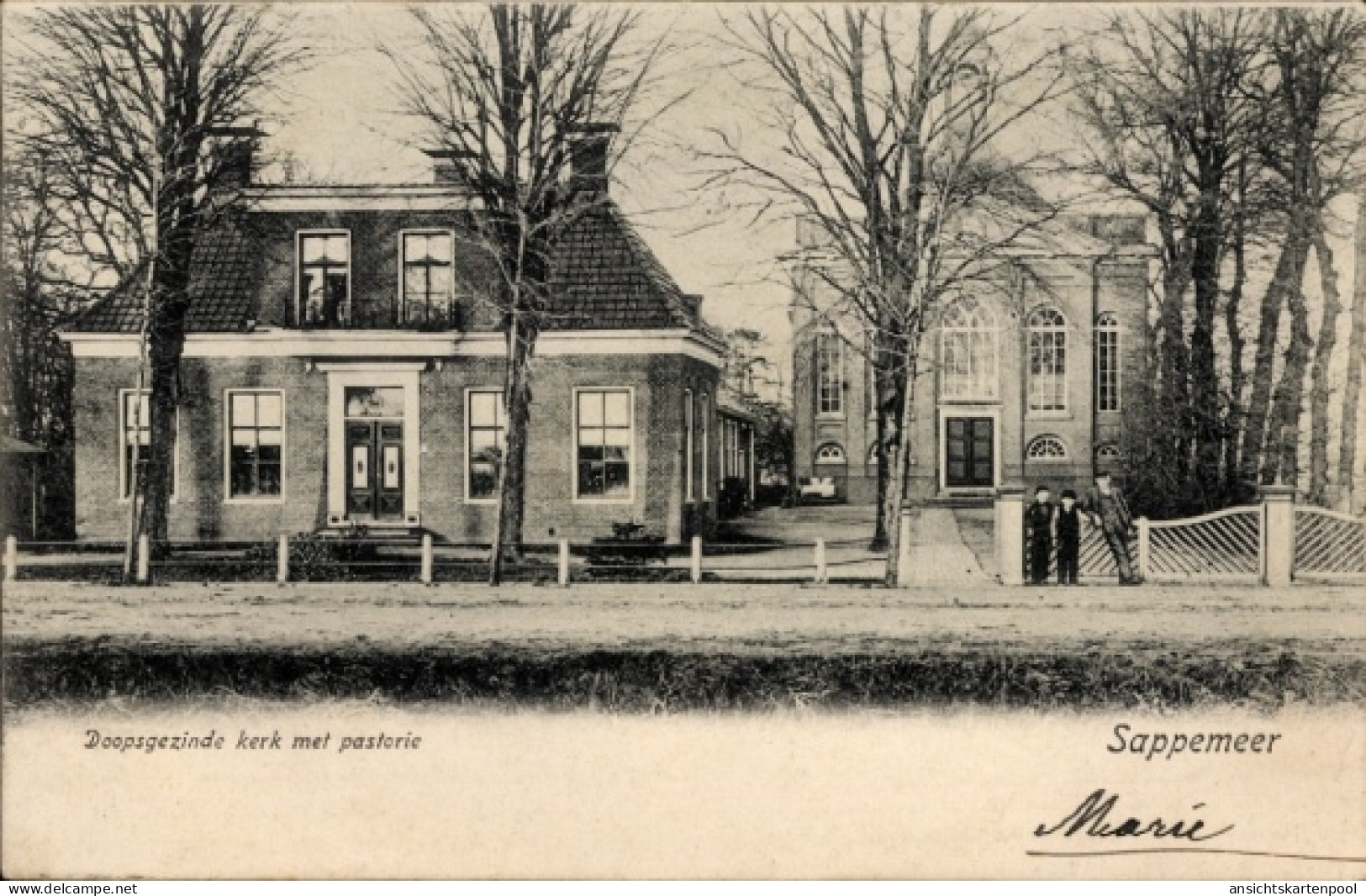 CPA Sappemeer Groningen Niederlande, Mennonitenkirche, Pfarrhaus