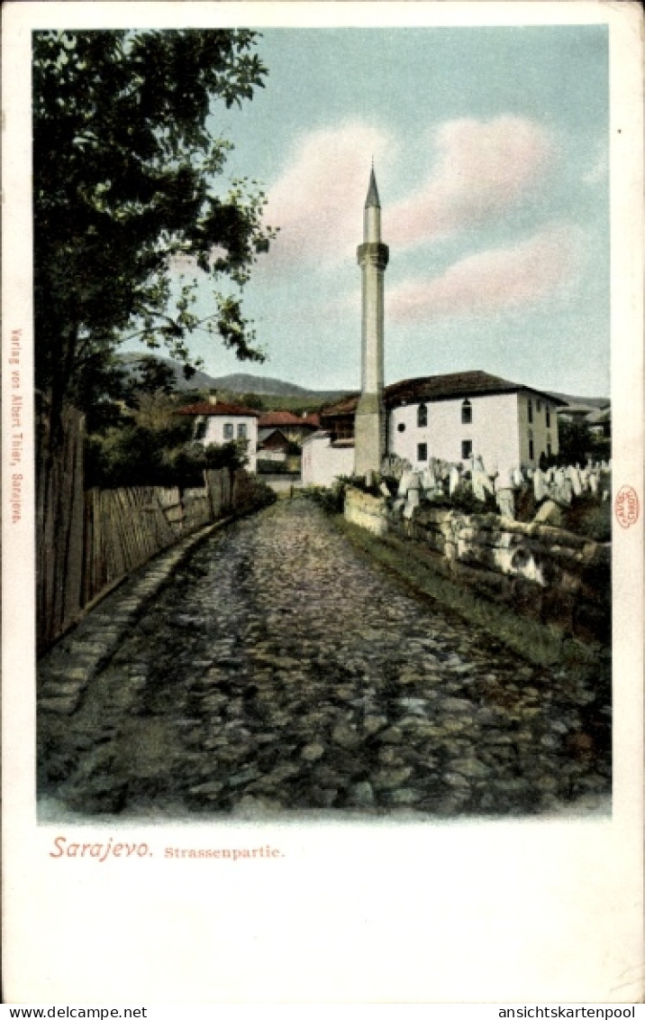 CPA Sarajevo Bosnien Herzegowina, Straße, Turm