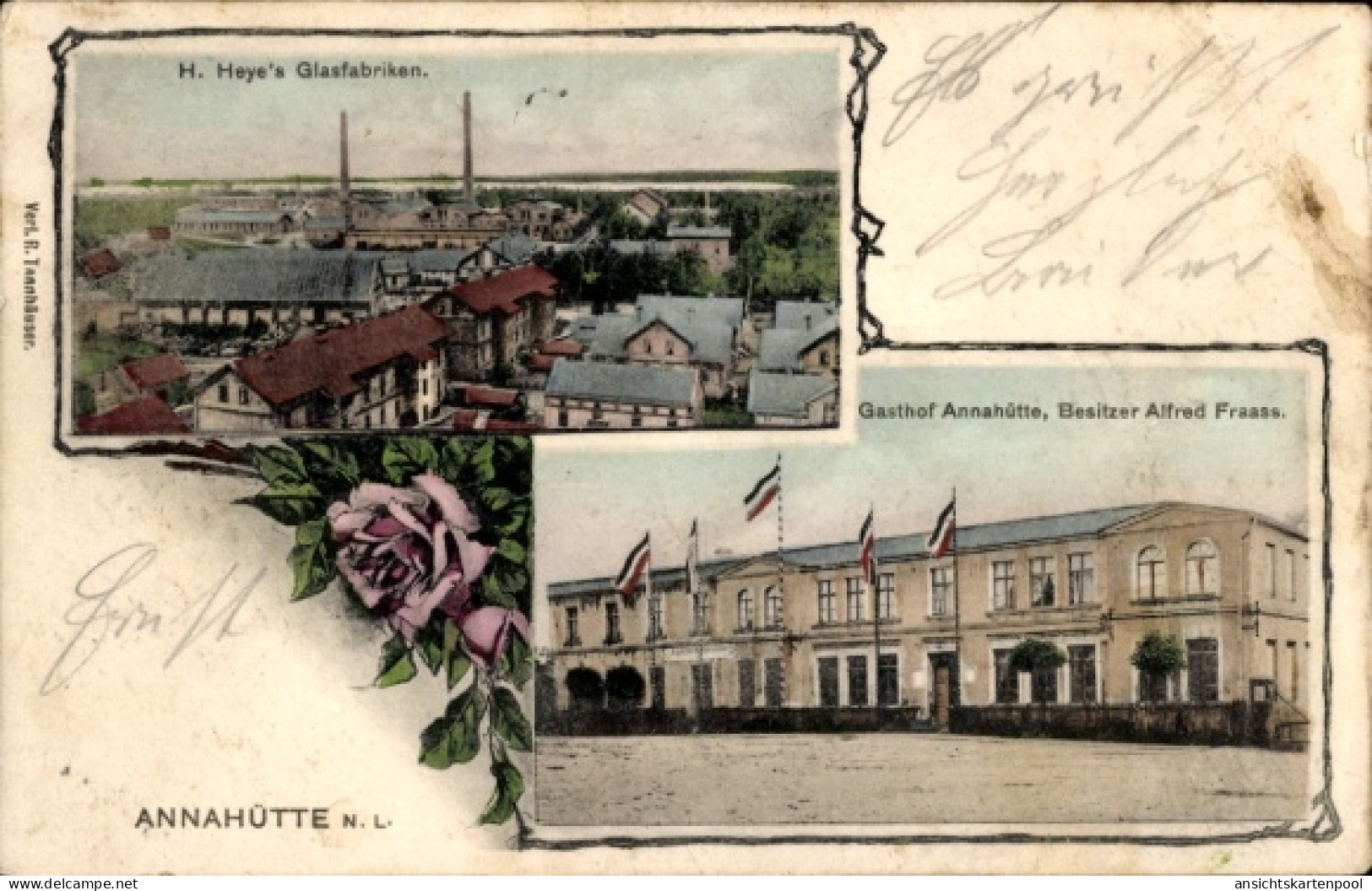 CPA Särchen Annahütte Schipkau in der Niederlausitz, H. Heyes Glasfabriken, Gasthof Annahütte