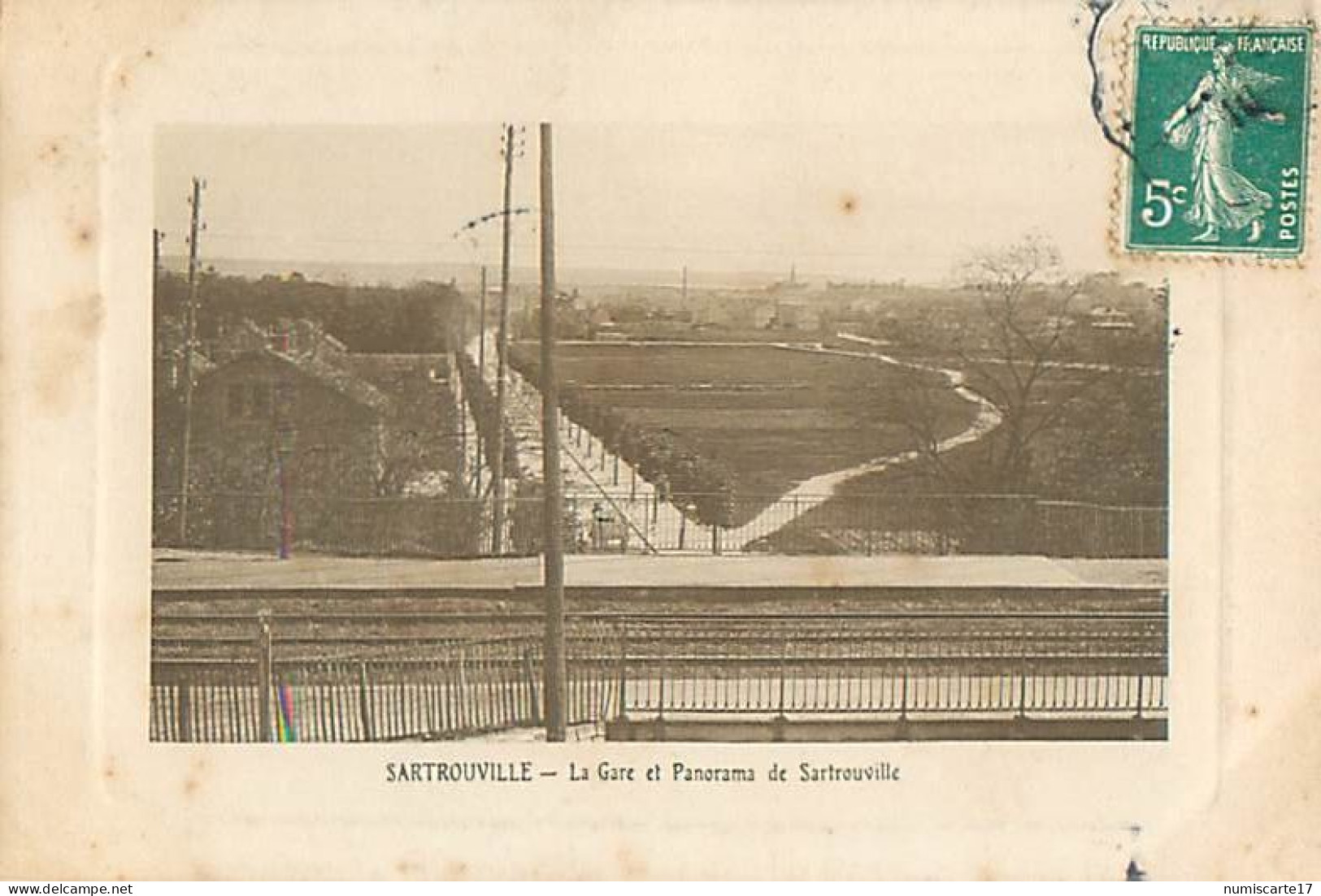 cpa SARTROUVILLE 78 La Gare et panorama de Sartrouville