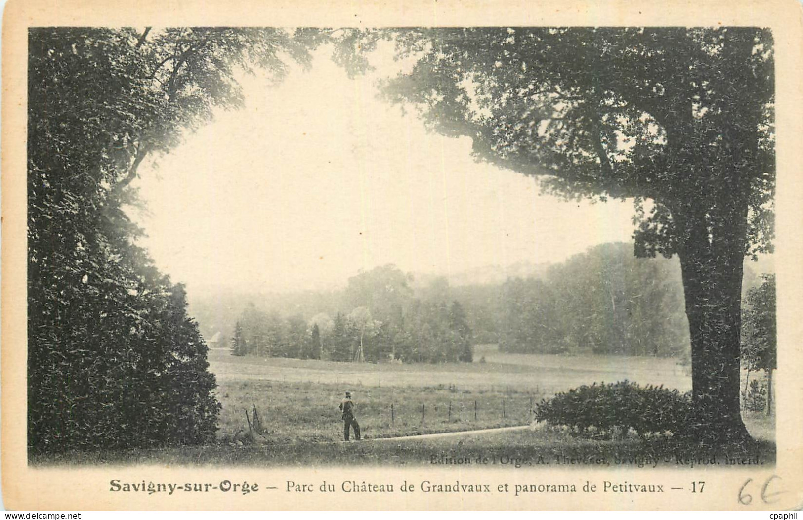 CPA Savigny sur Orge Parc du Chateau de Grandvaux et panorama de Petitvaux