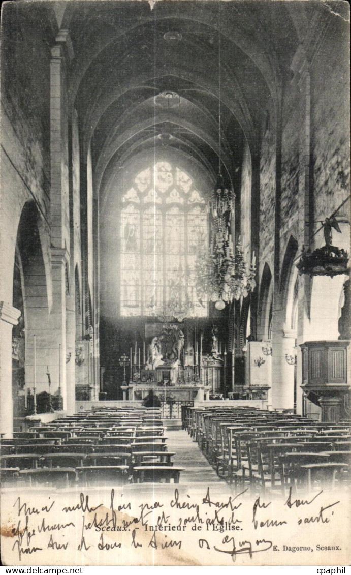 CPA Sceaux Interieur De I Eglise