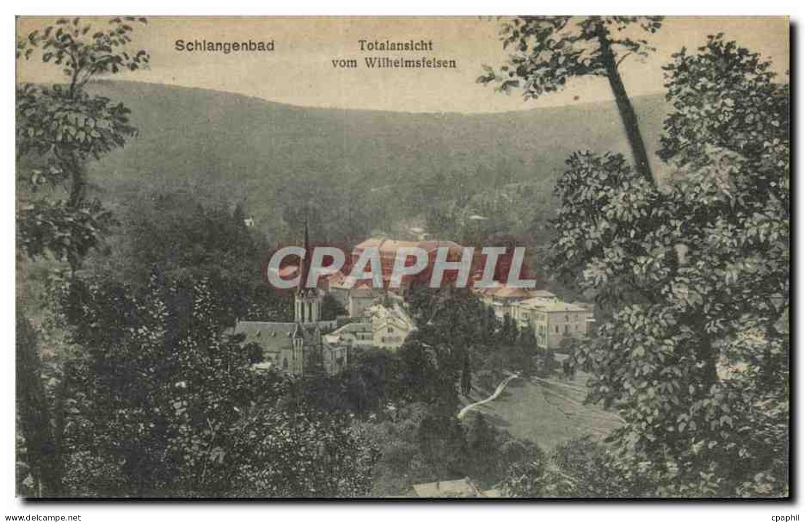 CPA Schlangenbad Totalansicht vom Wilhelmsfelsen