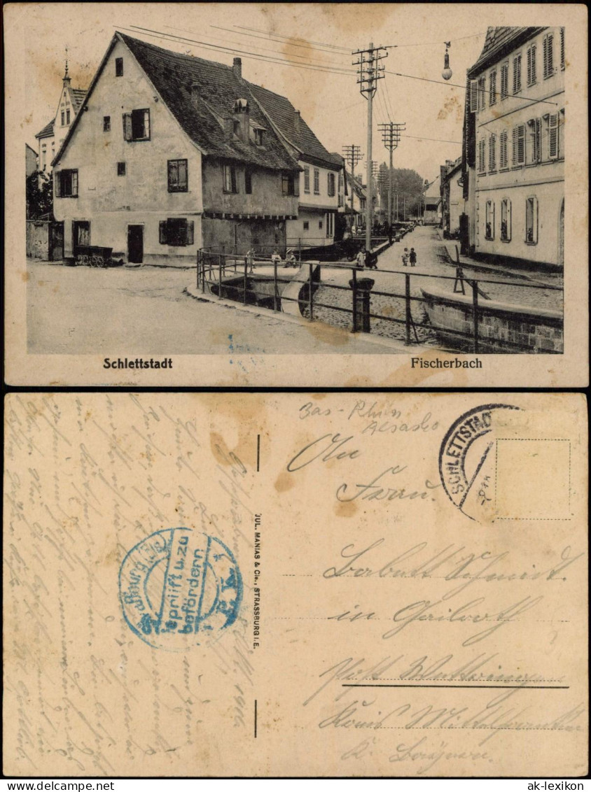 CPA Schlettstadt Sélestat Fischerbach, Straßenpartie 1916