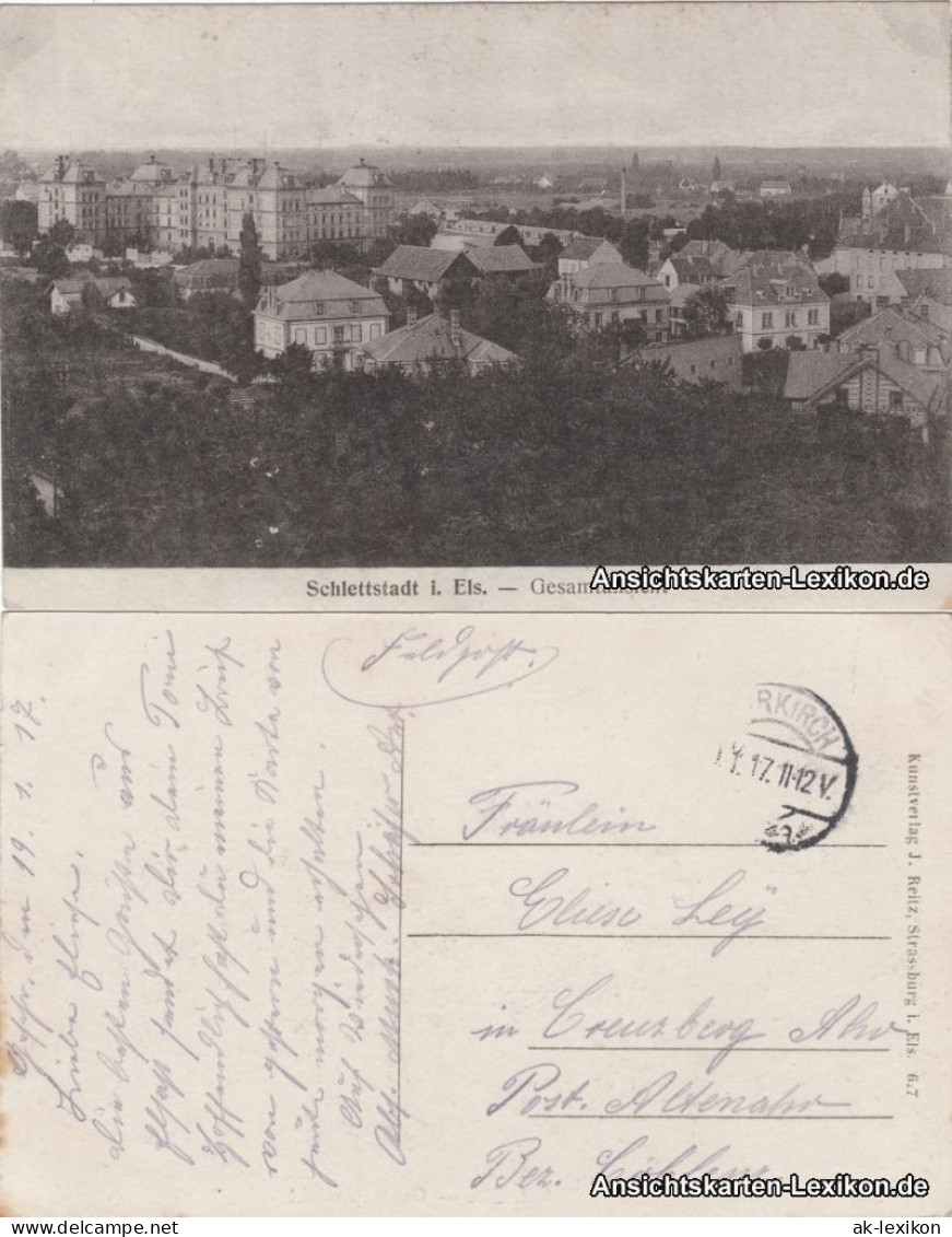 CPA Schlettstadt Sélestat Gesamtansicht 1917
