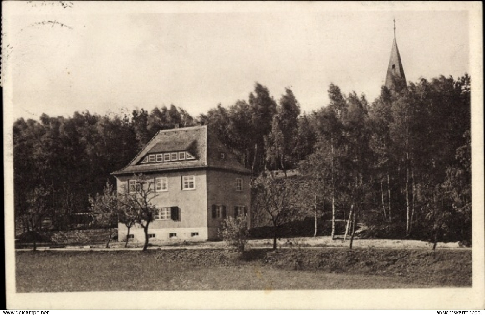 CPA Schmeckwitz Oberlausitz, Evang. Jugendheim, Kirche