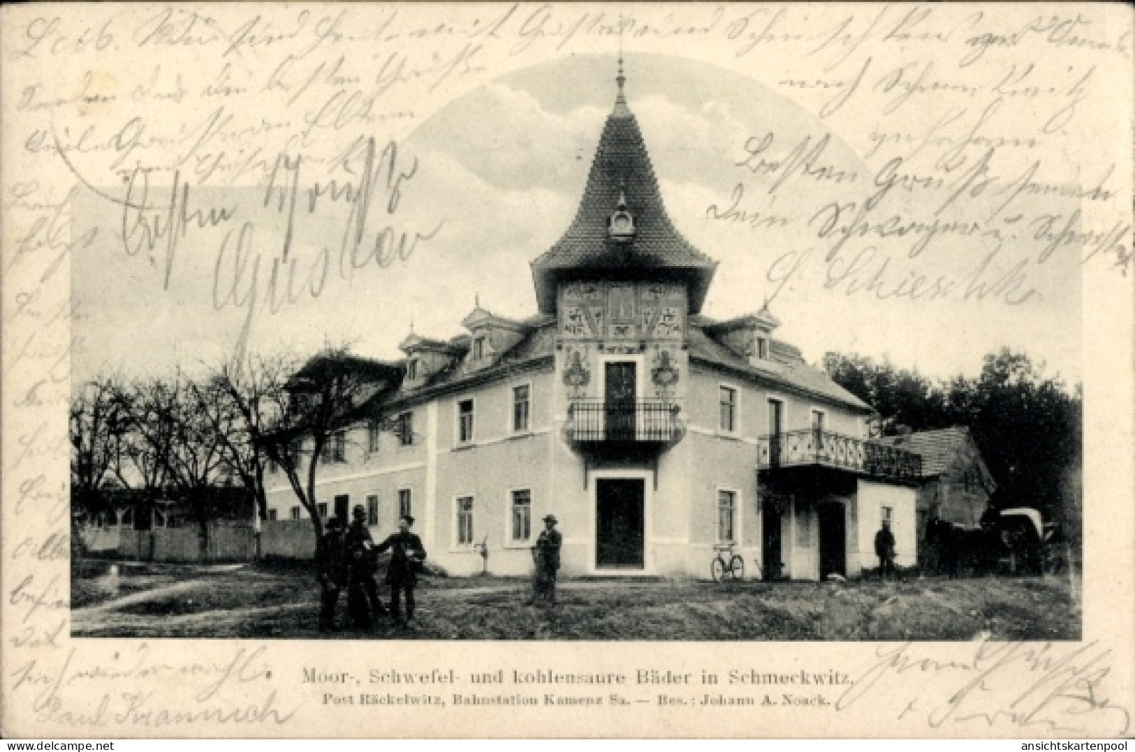 CPA Schmeckwitz Oberlausitz, Schwefelbad, Gebäude