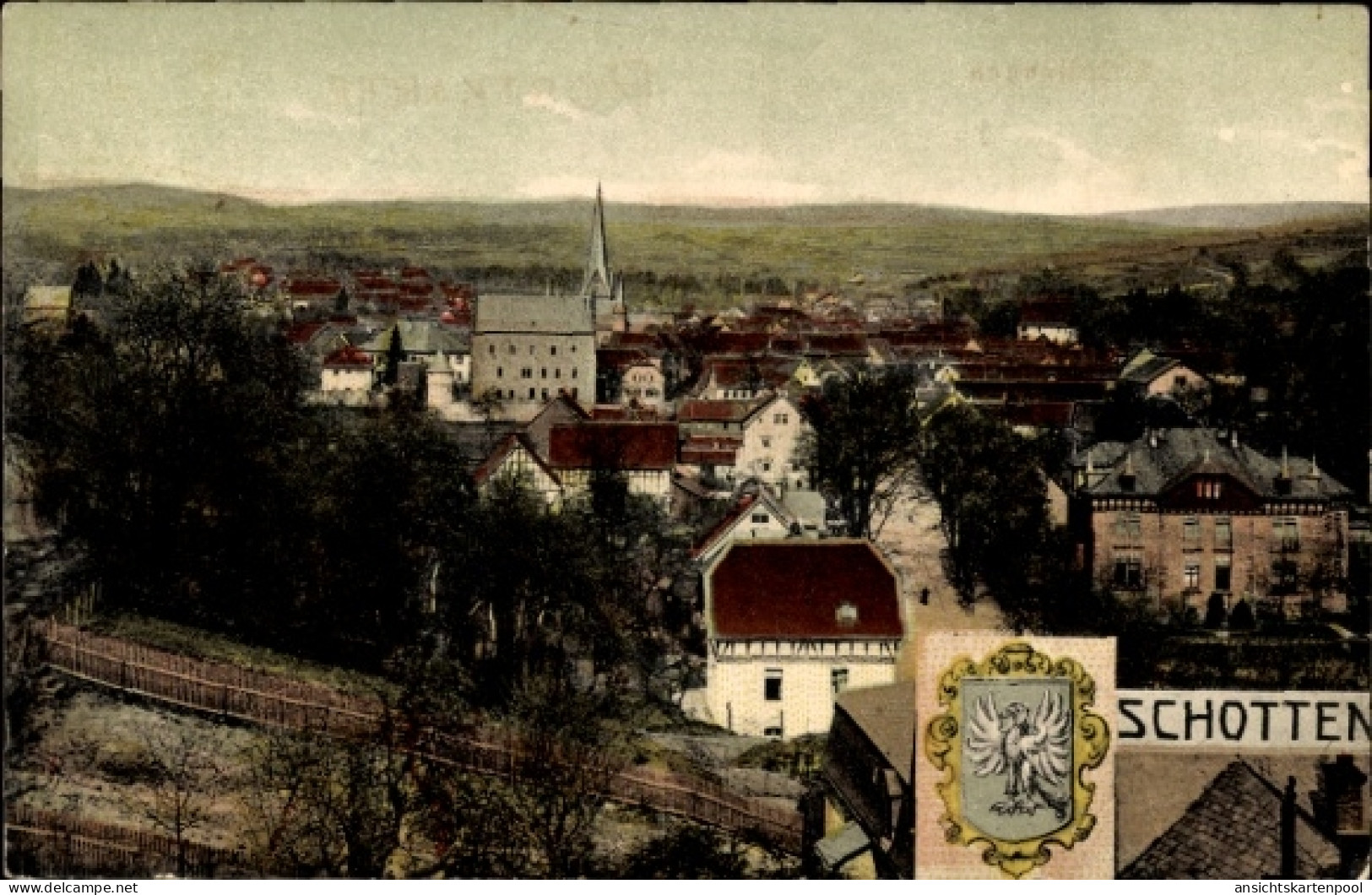 CPA Schotten im Vogelsbergkreis Hessen, Panorama, Blason