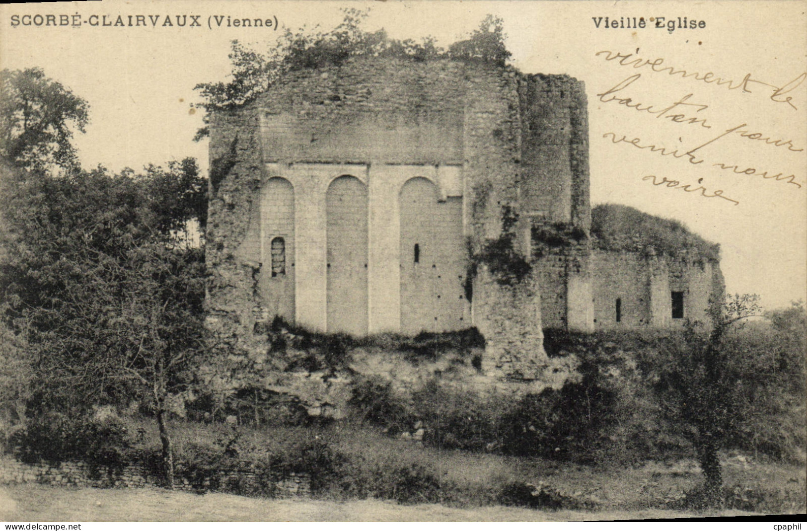 CPA Scorbe Clairvaux Vieille eglise