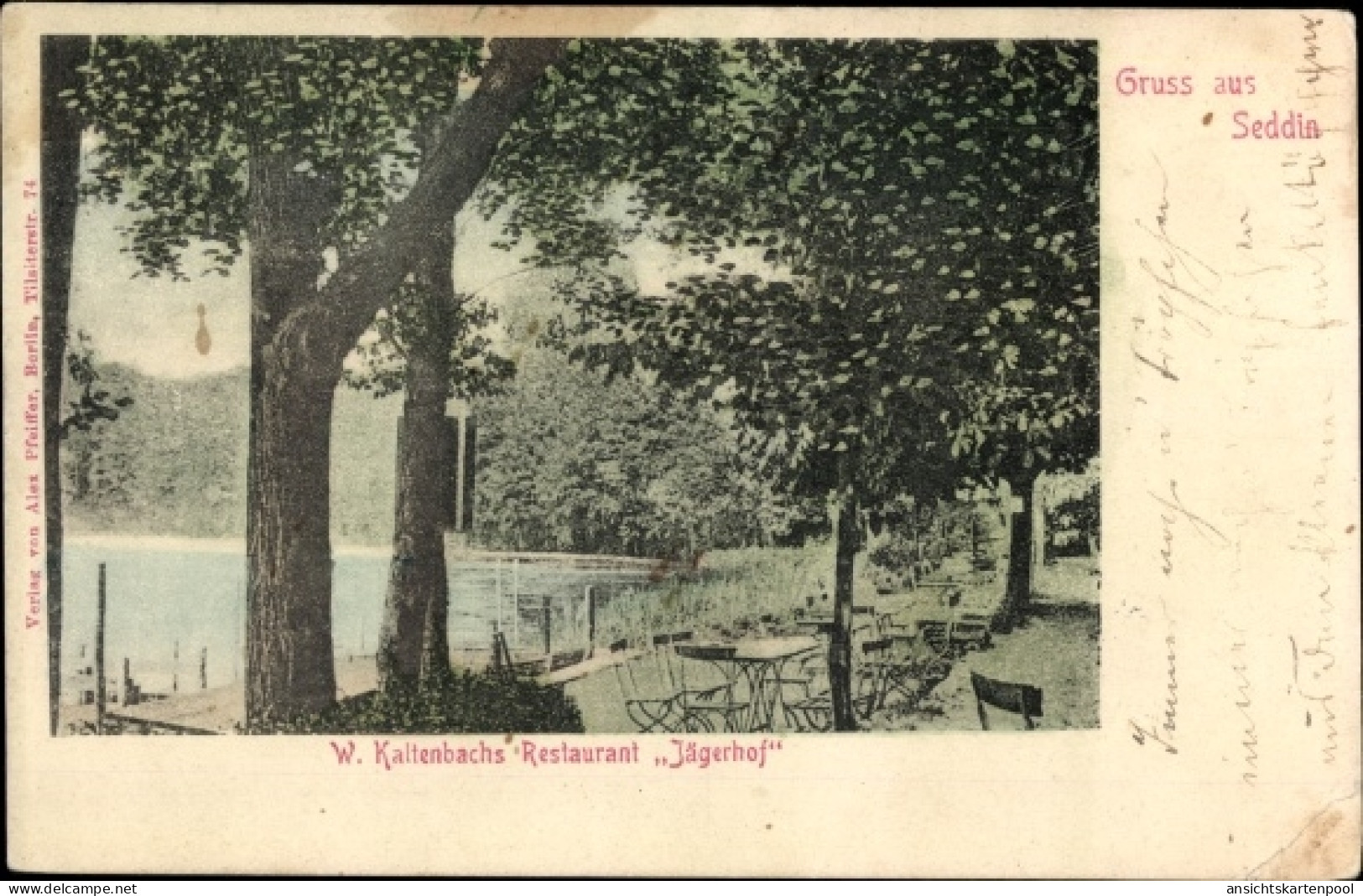 CPA Seddin Seddiner See Brandenburg, W. Kaltenbach's Restaurant Jägerhof