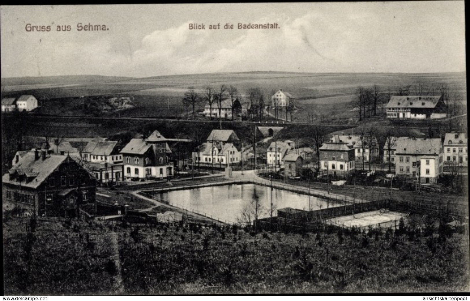 CPA Sehma Sehmatal im Erzgebirge, Badeanstalt