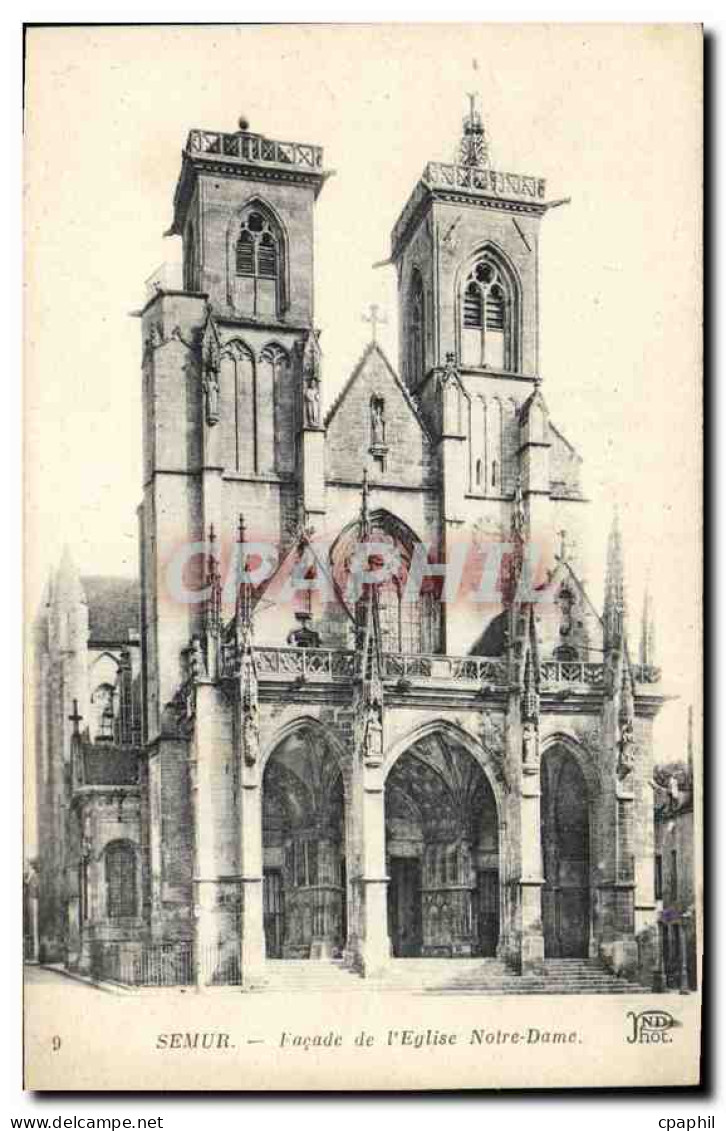 CPA Semur Facade de l'Eglise Notre Dame