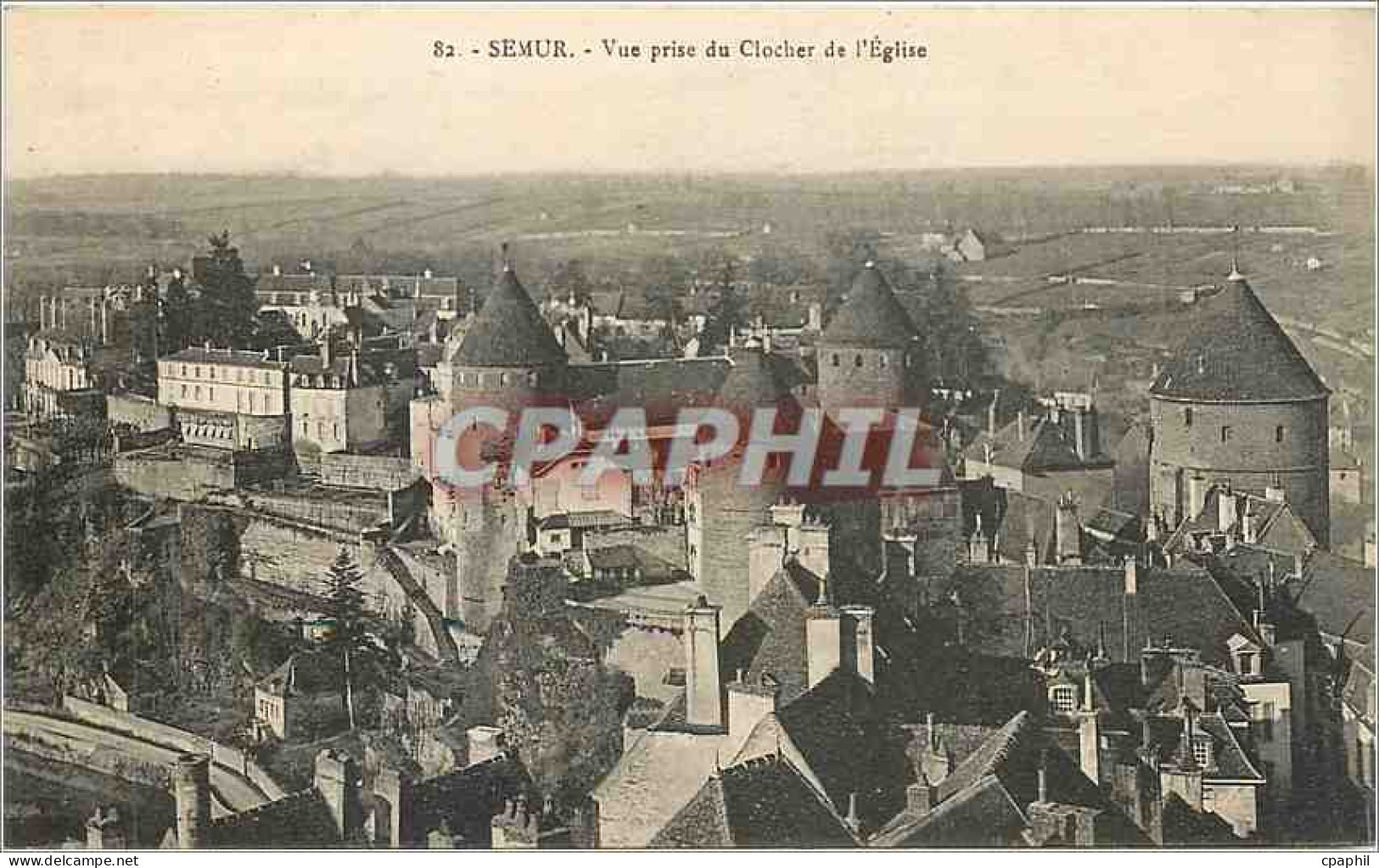CPA SEMUR-Vue prise du Clocher de l'Eglise