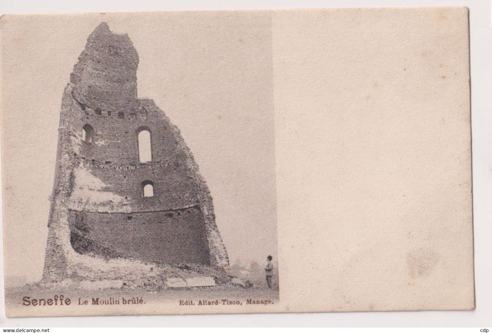 cpa SENEFFE   moulin brulé