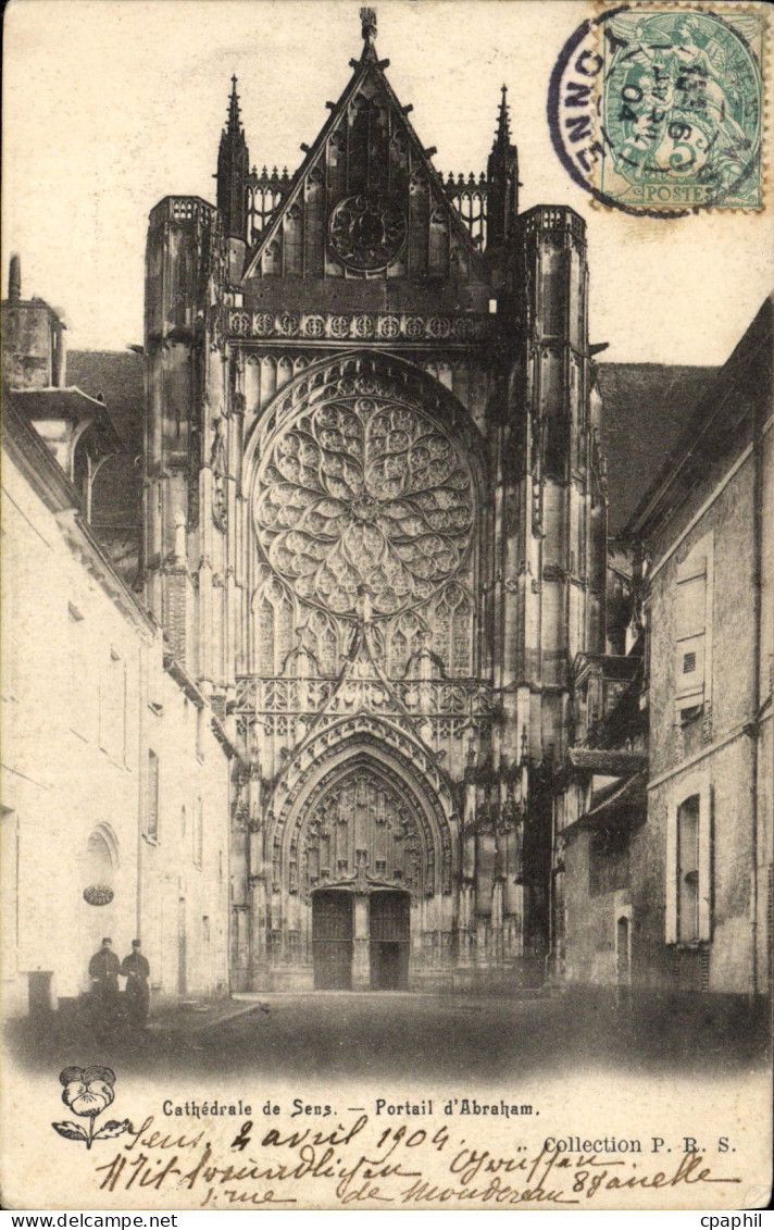 CPA Sens Cathedrale de Sens Portail d'Abraham