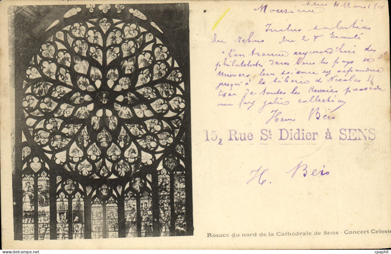 CPA Sens Rosace du nord de la cathedrale de Sens