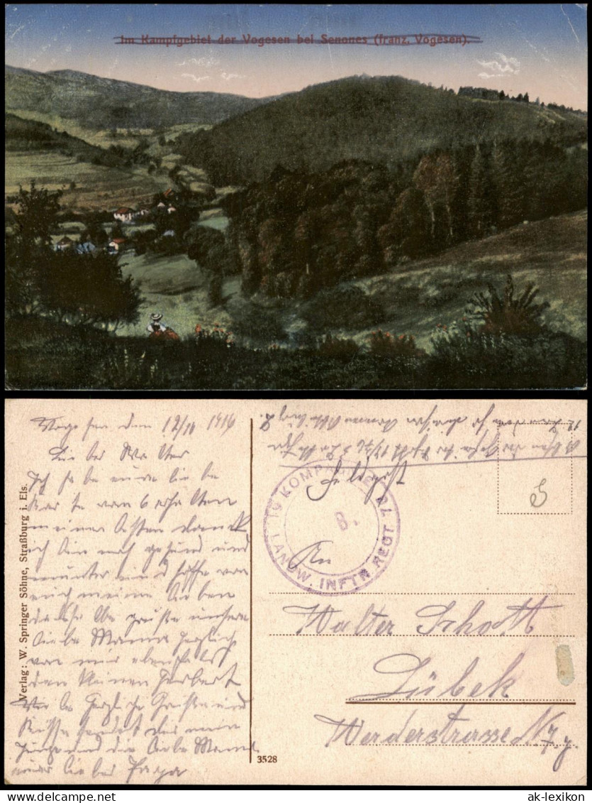 CPA Sens (Vogesen) Senones Kampfgebiet Vosges bei Senones 1916   Feldpost