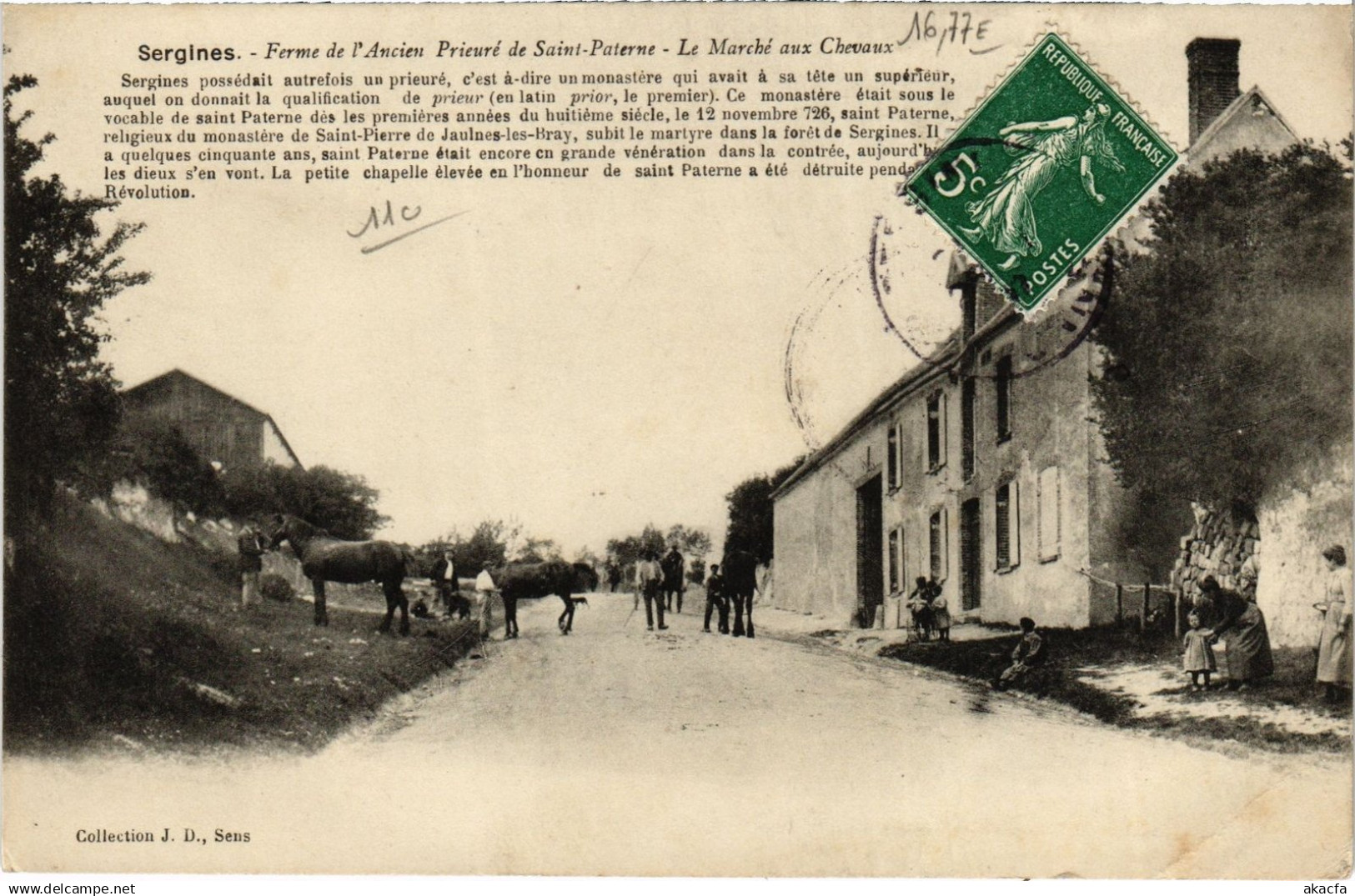CPA SERGINES Ferme de lAncien St-Paterne Marché aux Chevaux (869050)