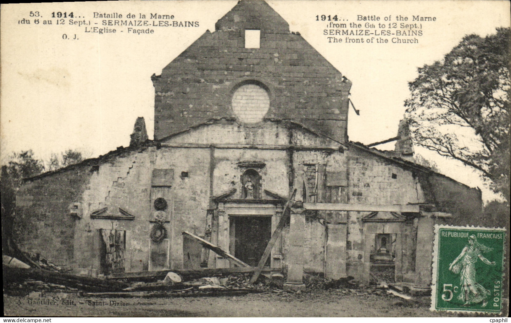 CPA Sermaize Les Bains L eglise La facade
