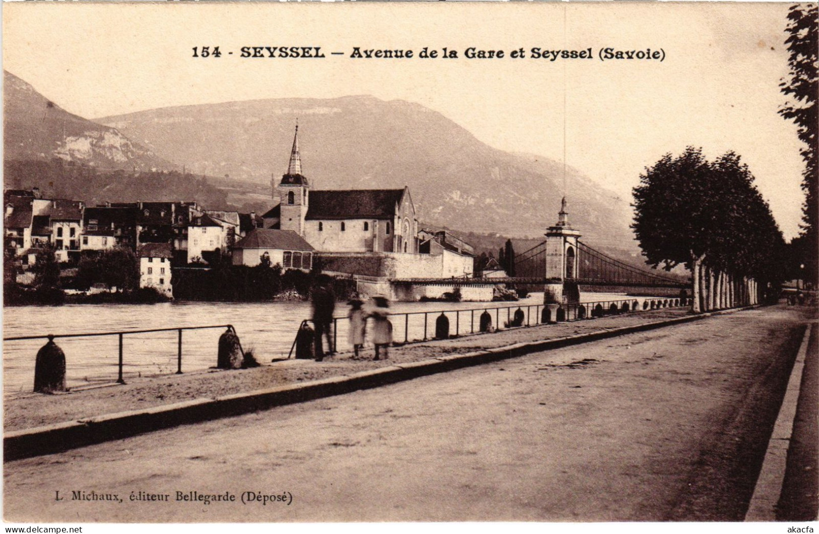 CPA Seyssel Avenue de la Gare et Seyssel (1390696)