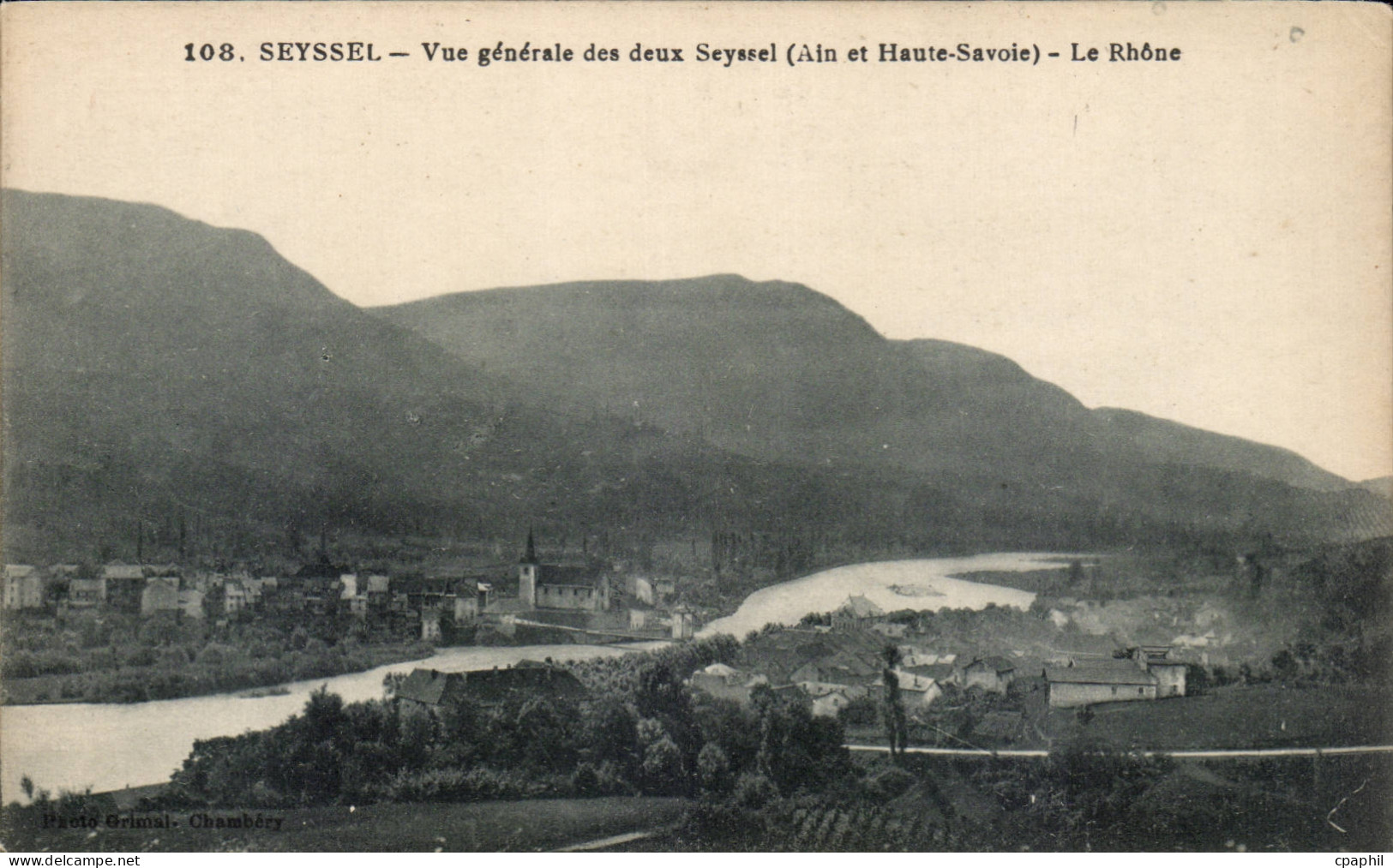 CPA Seyssel Vue generale des deux Seyssel Le Rhone