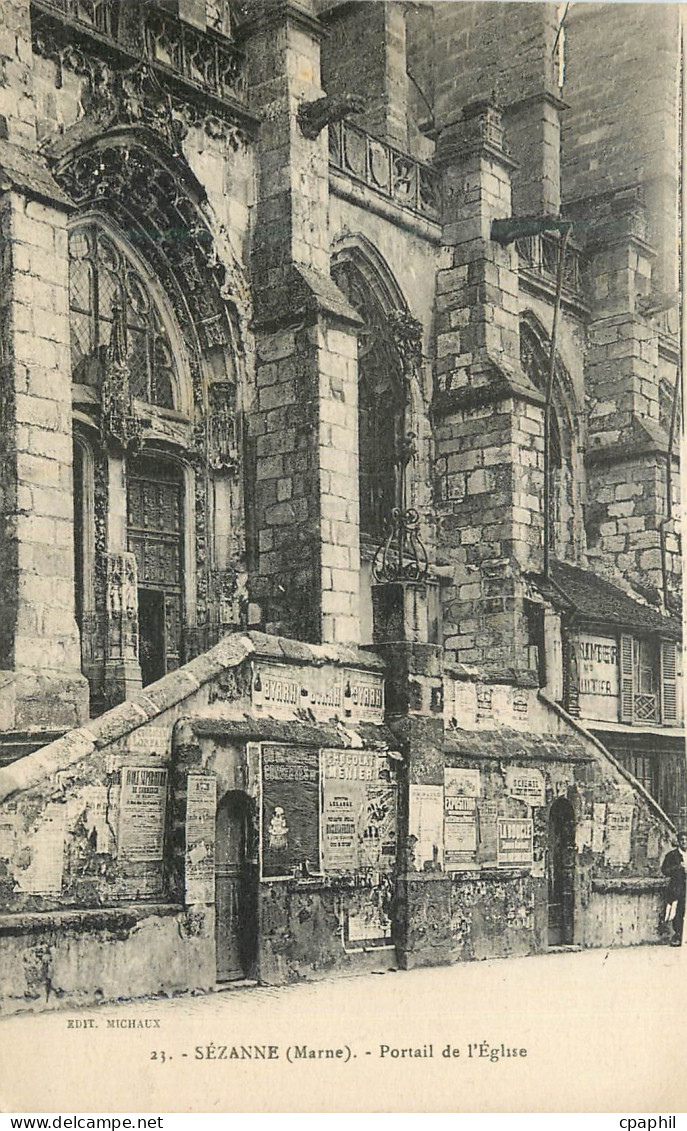 CPA Sezanne(Marne) Portail de l'Eglise