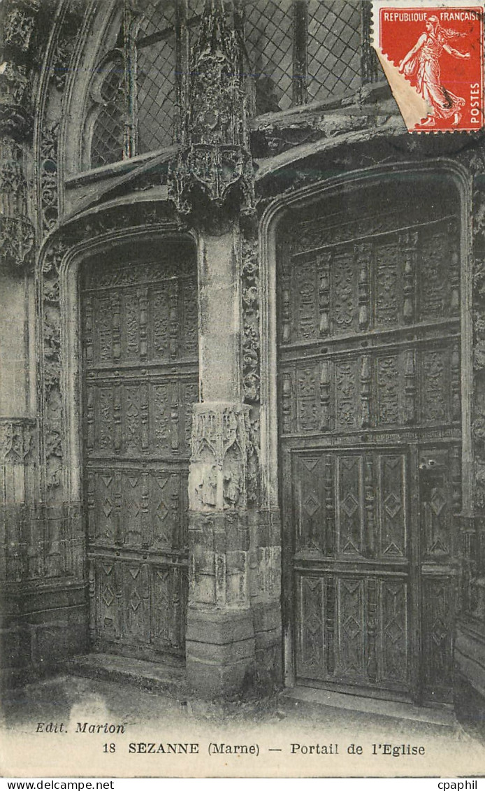 CPA Sezanne(Marne) Portail de l'Eglise
